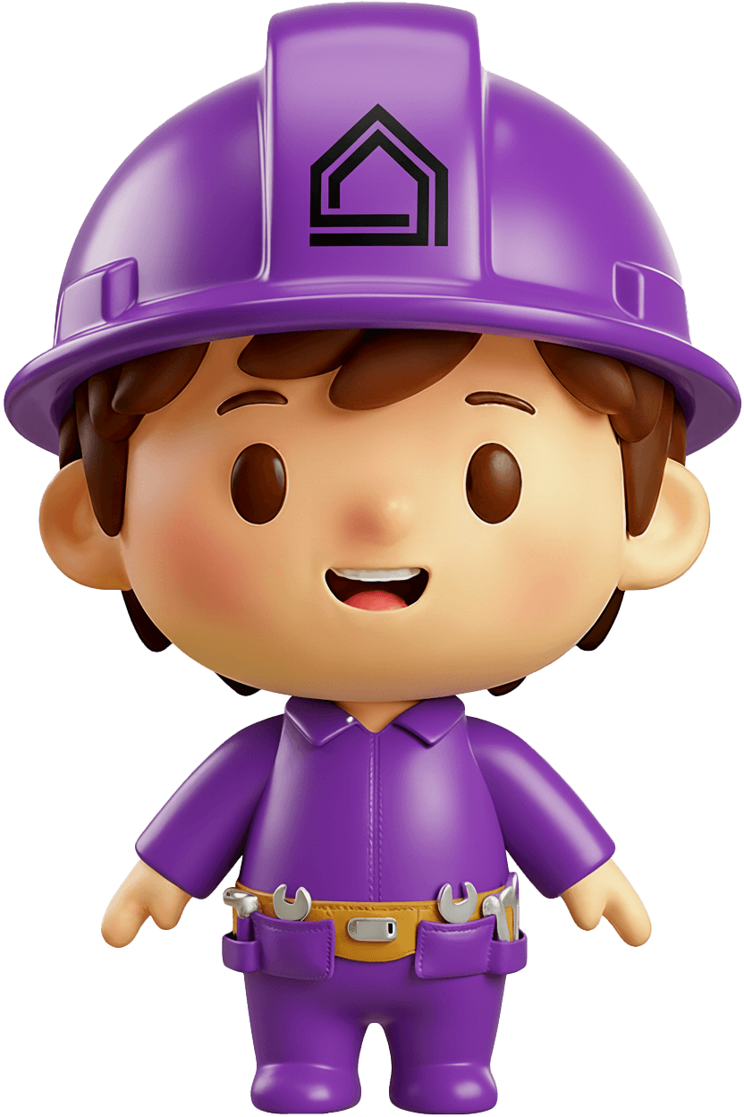 Purple colored AI agent character