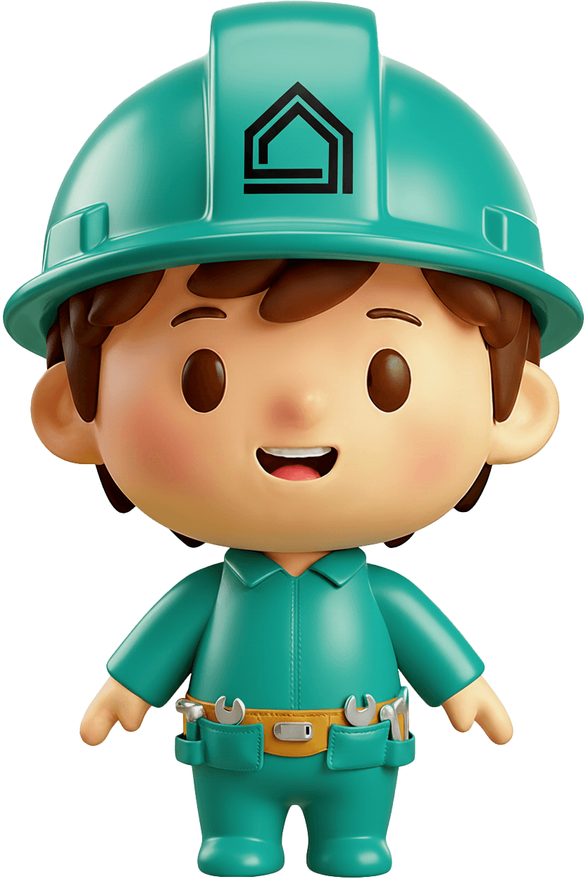 Teal colored AI agent character
